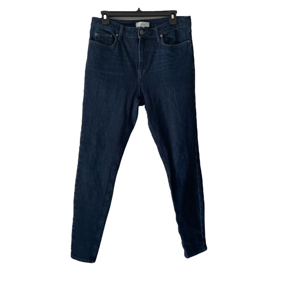Reiss Skye High Rise Cotton Blend Skinny Dark Blue Wash Denim‎ Jeans Women Sz 32